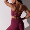 High Waist Super Sculpt Biker Shorts in Plum