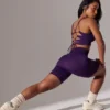 High Waist Super Sculpt Biker Shorts in Purple