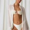 Hiva Pearl-Detail Oversized Shirt in Pearl White