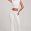 Hollis Mid-Rise Straight Leg Trousers in White