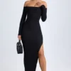 Honora Modal Off-Shoulder Open-Back Maxi Dress in Black