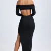 Honora Modal Off-Shoulder Open-Back Maxi Dress in Black
