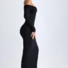 Honora Modal Off-Shoulder Open-Back Maxi Dress in Black