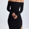 Honora Modal Off-Shoulder Open-Back Maxi Dress in Black