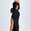 Honora Modal Off-Shoulder Open-Back Maxi Dress in Black