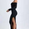 Honora Modal Off-Shoulder Open-Back Maxi Dress in Black