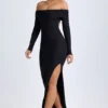 Honora Modal Off-Shoulder Open-Back Maxi Dress in Black