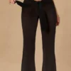 Hydra Tie-Front Wide-Leg Trousers in Black