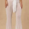 Hydra Tie-Front Wide-Leg Trousers in White