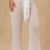 Hydra Tie-Front Wide-Leg Trousers in White