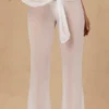 Hydra Tie-Front Wide-Leg Trousers in White