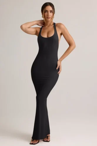 Imelda Modal Racerback Maxi Dress in Black