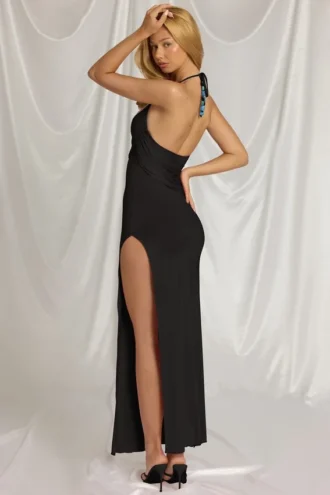 Indi Halterneck Maxi Dress in Black