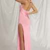 Indi Halterneck Maxi Dress in Candyfloss Pink