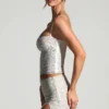 Inina Embellished Micro Mini Skirt in White
