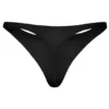 Intimates Seamless Knit Thong in Black