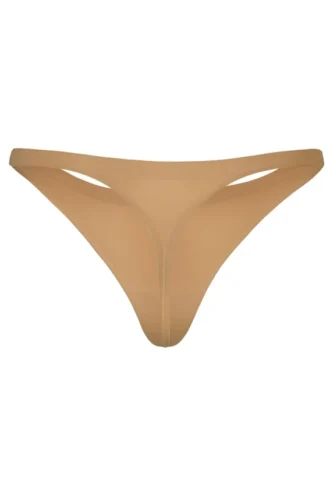Intimates Seamless Knit Thong in Caramel