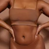 Intimates Soft Mesh Bandeau Bra in Almond