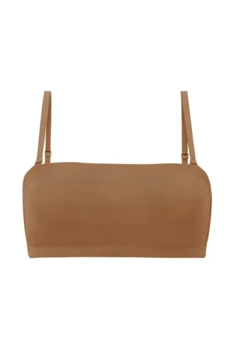 Intimates Soft Mesh Bandeau Bra in Almond
