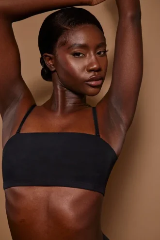 Intimates Soft Mesh Bandeau Bra in Black