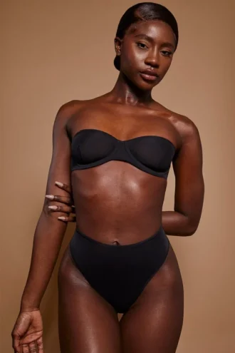 Intimates Soft Mesh High Waisted Knicker in Black