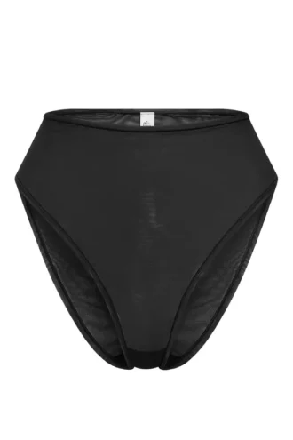 Intimates Soft Mesh High Waisted Knicker in Black