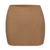 Intimates Soft Mesh Low-Rise Micro Mini Slip Skirt in Almond
