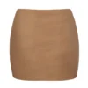 Intimates Soft Mesh Low-Rise Micro Mini Slip Skirt in Almond