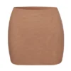 Intimates Soft Mesh Low-Rise Micro Mini Slip Skirt in Honey