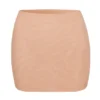 Intimates Soft Mesh Low-Rise Micro Mini Slip Skirt in Warm Peach