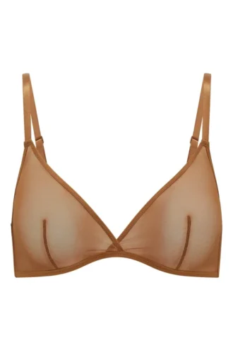 Intimates Soft Mesh Single Layer Triangle Bra in Almond