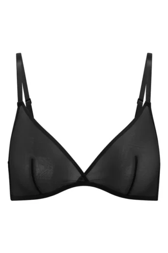 Intimates Soft Mesh Single Layer Triangle Bra in Black