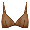 Intimates Soft Mesh Single Layer Triangle Bra in Chestnut