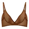 Intimates Soft Mesh Single Layer Triangle Bra in Chestnut