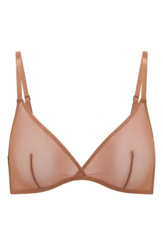 Intimates Soft Mesh Single Layer Triangle Bra in Honey