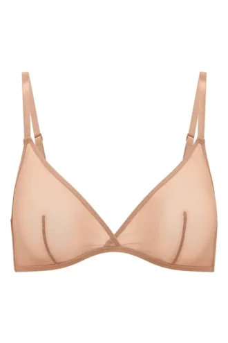 Intimates Soft Mesh Single Layer Triangle Bra in Warm Peach
