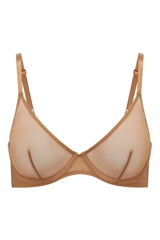 Intimates Soft Mesh Single Layer Underwired Bra in Almond