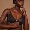 Intimates Soft Mesh Single Layer Underwired Bra in Black
