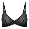 Intimates Soft Mesh Single Layer Underwired Bra in Black