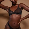Intimates Soft Mesh Single Layer Underwired Bra in Black