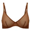 Intimates Soft Mesh Single Layer Underwired Bra in Chestnut