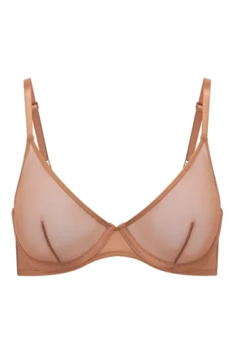 Intimates Soft Mesh Single Layer Underwired Bra in Honey