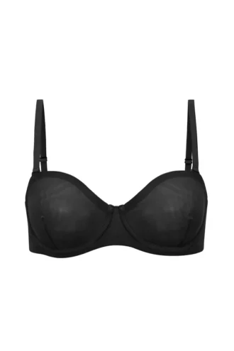 Intimates Soft Mesh Strapless Bra in Black