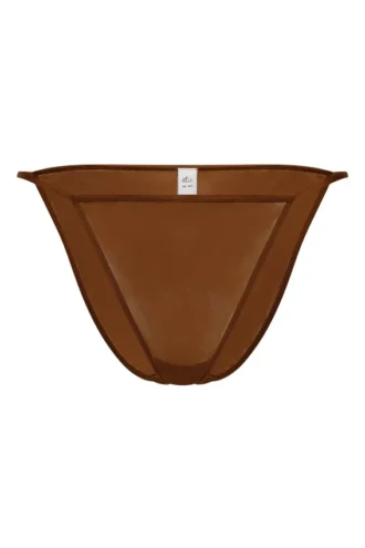 Intimates Soft Mesh String Bikini in Chestnut