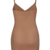 Intimates Soft Mesh V-Neck Mini Slip Dress in Honey