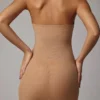 Intimates Soft Sheer-Mesh Bandeau Mini Slip Dress in Almond