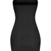 Intimates Soft Sheer-Mesh Bandeau Mini Slip Dress in Black