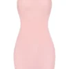 Intimates Soft Sheer-Mesh Bandeau Mini Slip Dress in Pink