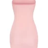 Intimates Soft Sheer-Mesh Bandeau Mini Slip Dress in Pink