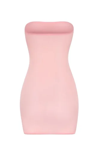 Intimates Soft Sheer-Mesh Bandeau Mini Slip Dress in Pink